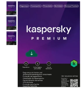  Kaspersky Premium  1 ano  P/ 5 dispositvos envio na hora  - Softwares and Licenses