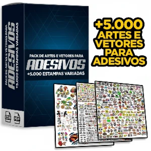 Pack Digital de Artes e Vetores para Adesivos (Corel e PDF) - Outros