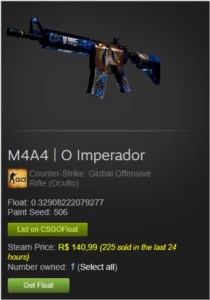 Skin CsGo M4A4 Emperador - Counter Strike