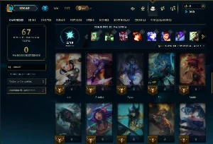 Diamante 3 com 45 Champs e 7 Skins - League of Legends LOL