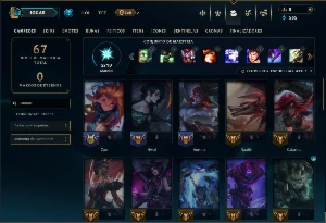 Diamante 3 com 45 Champs e 7 Skins - League of Legends LOL