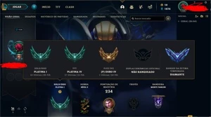 Conta Platina 1 - ex-mestre(decay) high mmr - League of Legends LOL