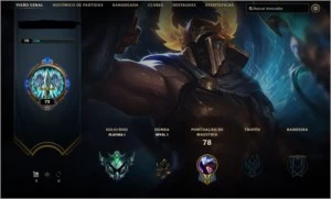 CONTA PLAT 1 75 PdL - 47% WR - 41 Campeões - League of Legends LOL