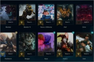 CONTA PLAT 1 75 PdL - 47% WR - 41 Campeões - League of Legends LOL