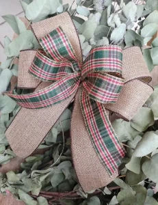 Laço de Natal - Estampa Xadrez - Artesanato e Personalizados