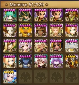 Conta global com 52 NAT5, excelente runas e todos conteudos. - Summoners War