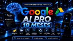 Gemini Pro + Nano Banana + Veo 3- 18 mês/30 dias de garantia - Inteligência Artificial