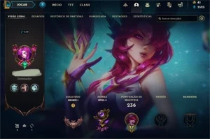 Conta Bronze I, Honra 4, nvl 238, 295 skins, 56% winrate, 5 - League of Legends LOL