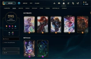 Conta Bronze I, Honra 4, nvl 238, 295 skins, 56% winrate, 5 - League of Legends LOL