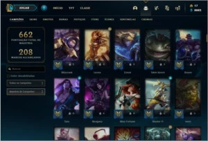 Conta ouro 3 com TODOS os champs e 102 skins - League of Legends LOL