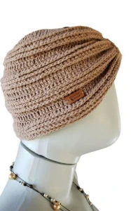 Touca Turbante de Crochê - Artesanato e Personalizados