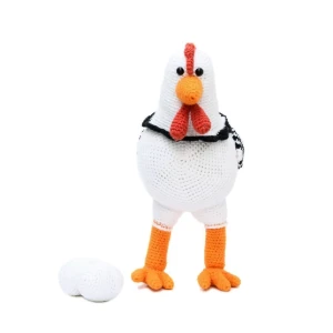Galinha com Ovos Decorativos em Amigurumi - Artesanato e Personalizados