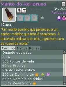 MANTO DO REI BRUXO - Wakfu