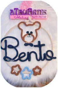 Porta Maternidade Menino Personalizado em Tricotin - Artesanato e Personalizados