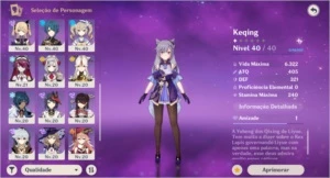 AR47,baal(c2),keqing(c1),klee,qiqi,mona e jean + 3 armas t5 - Genshin Impact