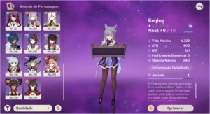 AR47,baal(c2),keqing(c1),klee,qiqi,mona e jean + 3 armas t5 - Genshin Impact