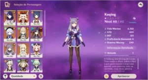 AR47,baal(c2),keqing(c1),klee,qiqi,mona e jean + 3 armas t5 - Genshin Impact