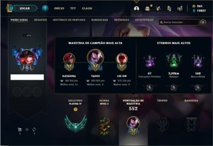 Conta platina 4 com TODOS os champs e 149 Skins - League of Legends LOL