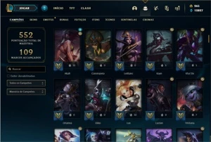 Conta platina 4 com TODOS os champs e 149 Skins - League of Legends LOL