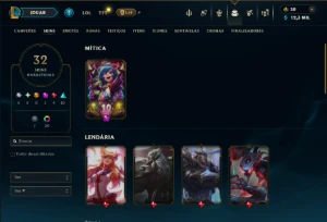 Prata 4 com 65 Champs e 32 Skins - League of Legends LOL