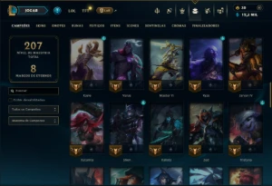 Prata 4 com 65 Champs e 32 Skins - League of Legends LOL