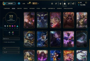 Prata 4 com 65 Champs e 32 Skins - League of Legends LOL