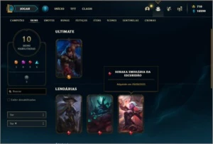 Conta ouro 1 com 10 skins e 34 champs + 710 RP ( MAIN ADC ) - League of Legends LOL