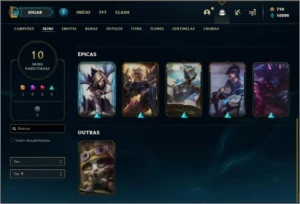 Conta ouro 1 com 10 skins e 34 champs + 710 RP ( MAIN ADC ) - League of Legends LOL