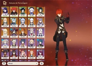 conta genshin impact AR57, 12 personagens 5 estrelas, 23 4 E