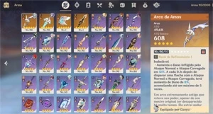 conta genshin impact AR57, 12 personagens 5 estrelas, 23 4 E