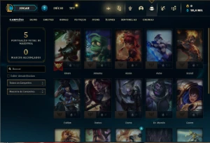 Conta Unranked com 20 Champs e 6 Fragmentos de Skins - League of Legends LOL