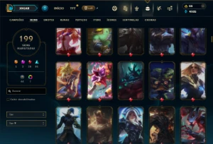 Unranked com 120 Champs e 199 Skins ( MID / TOP / JG ) - League of Legends LOL