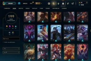 Unranked com 120 Champs e 199 Skins ( MID / TOP / JG ) - League of Legends LOL