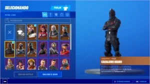 Conta Fortnite Cavaleiro Negro, Tubarão-Mako,Skin PS4 Menina