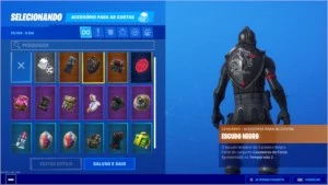 Conta Fortnite Cavaleiro Negro, Tubarão-Mako,Skin PS4 Menina