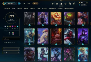 Ferro 2 com TODOS os Champs e 177 Skins ( Nivel  504 ) - League of Legends LOL