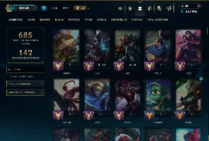 Ferro 2 com TODOS os Champs e 177 Skins ( Nivel  504 ) - League of Legends LOL
