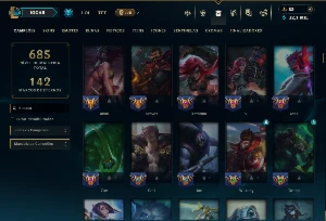 Ferro 2 com TODOS os Champs e 177 Skins ( Nivel  504 ) - League of Legends LOL