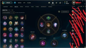 Conta de D4 Tds os campeoes + 3730,00 reais de skins + 80kEA - League of Legends LOL