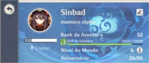 AR52 Diluc C1 + Hutao, Jean e Klee com Banner Garantido - Genshin Impact