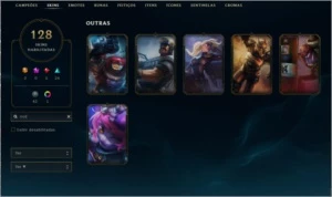 Conta de LOL season 2 com Rammus Rei e Riot Singed - League of Legends