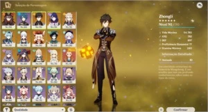 AR56: 12 Personagens 5 Estrelas+ Armas 3 Estrelas - Genshin Impact