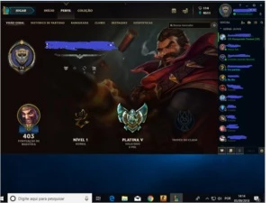 Conta de lol Platina V - League of Legends