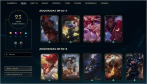 Conta League of Legends Platina varios Campeões e Skins! LOL