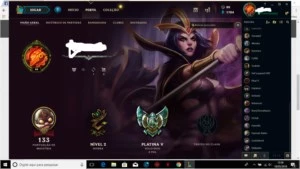 CONTA PLATINA LEAGUE OF LEGENDS LOL