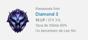 CONTA DIAMANTE 3 BARATA - League of Legends LOL