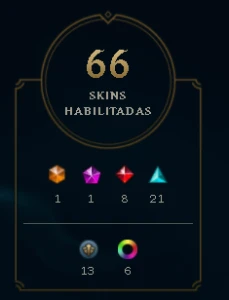 Conta League of legends DIamante 4 nivel 420  com 66 skins LOL