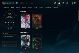 Conta prata 4 com 65 Champs e 38 Skins (2 Ultimates) - League of Legends LOL
