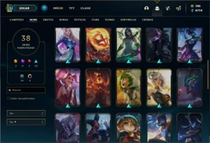 Conta prata 4 com 65 Champs e 38 Skins (2 Ultimates) - League of Legends LOL