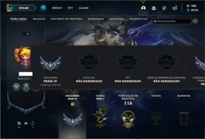 Conta prata 4 com 65 Champs e 38 Skins (2 Ultimates) - League of Legends LOL